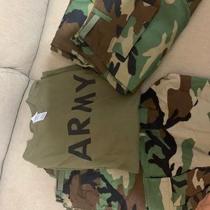 Army T-Shirt and 2 Camouflage Cargo pants
